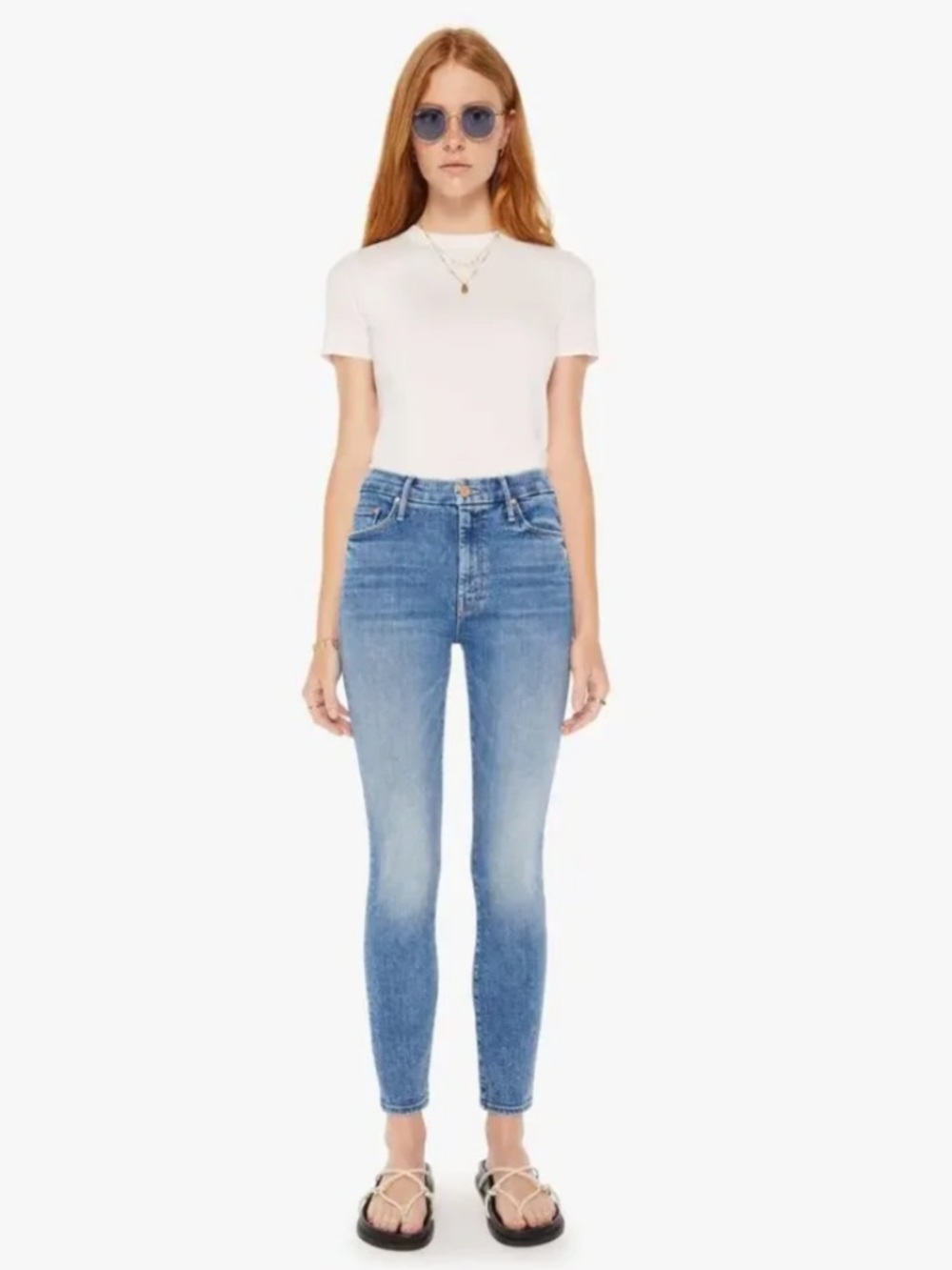 MOTHER The High Waisted Looker in Light  Kitty sz 27 stretch denim skinny jeans